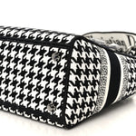 Canvas Houndstooth Embroidered Medium Lady D-Lite Black White