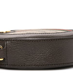 GG Supreme Monogram Web Mini Ophidia Round Shoulder Bag Brown