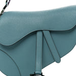 Grained Calfskin Saddle Bag Azure Blue