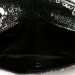 Sequin East West Flap Dark Silver