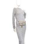 Oblique Slim Saddle Pouch Grey