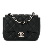 Caviar Quilted Mini Square Flap Black