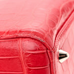 Alligator Medium Lady Dior Red