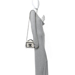 Caviar Quilted Small CC Filigree Vanity Case White Black