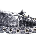 Metallic Agneau Arena Leopard Le Cagole Shoulder Bag XS Dark Grey