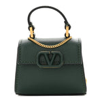 Calfskin Micro VSling Top Handle Shoulder Bag  Green