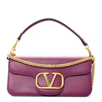 Calfskin Vlogo Loco Shoulder Bag Prune