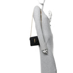 Grain De Poudre Matelasse Chevron Monogram Chain Wallet Black
