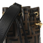Vitello Liberty F is Fendi Bi-Color FF 1974 Embossed Mini Mon Tresor Bucket Bag Maya Black
