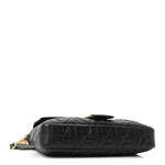 Nappa FF 1974 Embossed Large Baguette Black