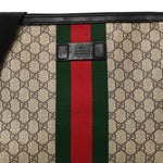 GG Supreme Monogram Calfskin Web Medium Flat Messenger Bag Beige Ebony Black
