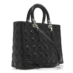 Lambskin Cannage Large Lady Dior Black