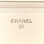 Lambskin Quilted CC Pearl Crush Wallet on Chain WOC White