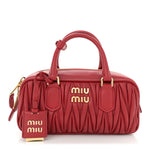 Nappa Matelasse Regular Arcadie Top Handle Bag Rosso