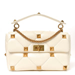 Nappa Large Roman Stud Shoulder Bag Ivory