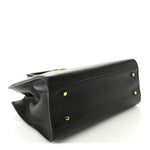 Grainy Calfskin Large Virtus Top Handle Tote Black
