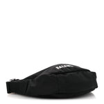 Recycled Sport Nylon Logo Embroidered Wheel Sling Bag Black White
