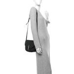 Smooth Calfskin Monogram Medium Kaia Satchel Black
