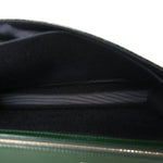 Ceramic Effect Deerskin Large Diorama Flap Bag Malachite Green
