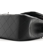 Lambskin Quilted Jumbo Double Flap Black