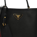 Saffiano Cuir Medium Panier Bucket Bag Black Fuoco