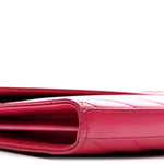 Grain De Poudre Matelasse Chevron Monogram Chain Wallet Lipstick Fuchsia