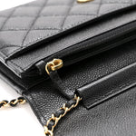 Caviar Quilted Miss Coco Wallet On Chain WOC Black
