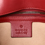 Calfskin Matelasse Small GG Marmont Shoulder Bag Hibiscus Red