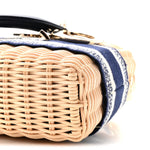 Wicker Oblique Dioriviera Medium Lady D-Joy Bag Blue