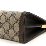 GG Supreme Monogram Web Small Ophidia Chain Shoulder Bag Brown