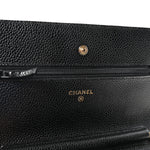 Caviar Quilted Wallet on Chain WOC Black
