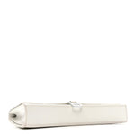 Shiny Box Calfskin Tonal B Hourglass Stretch Top Handle Bag White