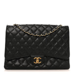 Caviar Quilted Maxi Double Flap Black