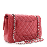 Lambskin Quilted Medium Double Flap Red
