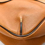 Grained Lambskin Medium Lexa Shoulder Bag Mustard Brown