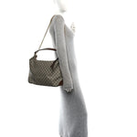 GG Supreme Monogram Large Linea A Hobo Light Brown