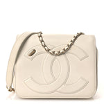 Lambskin CC Mania Flap Bag White