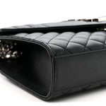 Grain De Poudre Textured Mixed Matelasse Triquilt Medium Monogram Satchel Black