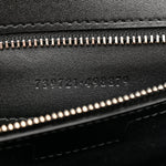 Senna Calfskin Lines Petite GG Top Handle Shoulder Bag Black Mystic White
