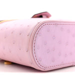 Ostrich Vanity Chain Pouch Pink