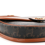 Canvas Calfskin Triomphe Mini Besace Tan