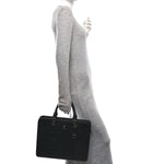 Saffiano Medusa Top Handle Briefcase Black