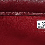 Shiny Calfskin Quilted Clutch With Strap Dark Burgundy