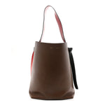 Shiny Smooth Calfskin Small Twisted Cabas Camel Brick