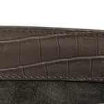 Calfskin Crocodile Embossed Medium Monogram Sunset Fog