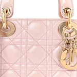 Metallic Lambskin Cannage Mini Lady Dior Lotus