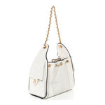Braided Raffia Calfskin Quilted Small Chanel 25 Handbag White Black