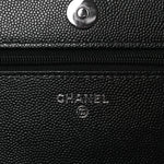 Caviar Quilted Crystal Star Wallet On Chain Black