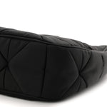 Re-Nylon Triangle Padded Patchwork Shoulder Bag Black