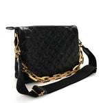 Lambskin Embossed Monogram Coussin MM Black